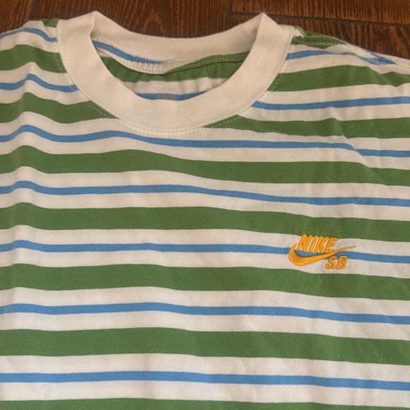 Nike SB Striped Skate T-Shirt (Sail/University Blue/Chlorophyll) - Picture 3 of 5